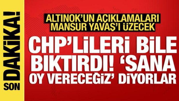 Altınok’tan Yavaş’ı üzecek sözler: CHP’liler bile ‘sana oy vereceğim’ diyor